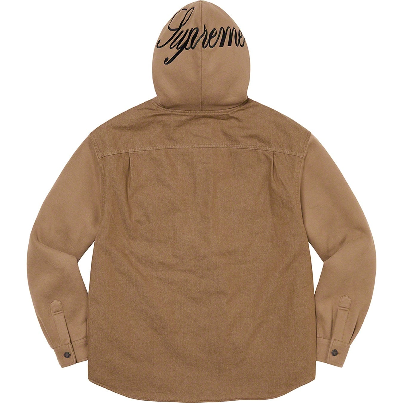 Fleece Hooded Denim Shirt view 7